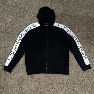 Calvin Klein Jeans Vintage OG Black White Zip Up Hoodie